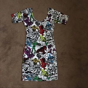 Marvel Universe Comic Bodycon Mini Dress